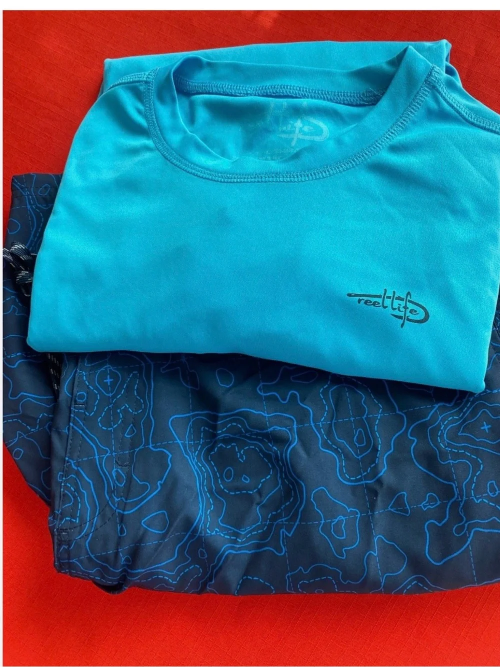 Men's Zeroxposur Blue Swim Shorts + Reel Life Blue Sun Protection Shirt XL